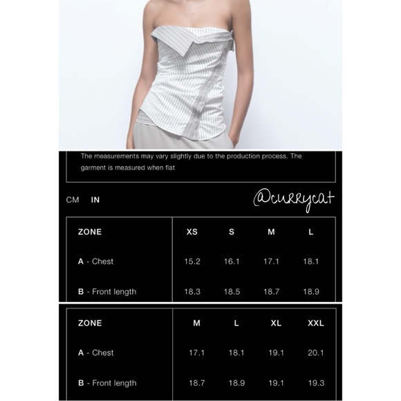 Zara NWT Striped Strapless Fold over Top - Picture 14 of 14